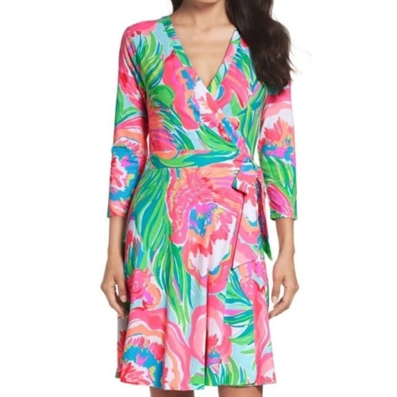 Lilly Pulitzer Dresses & Skirts - Lilly Pulitzer Emilia Long Sleeve Floral Print Wrap Dress